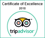 Trip Advisor 2018 - Certificate of Excellence Award